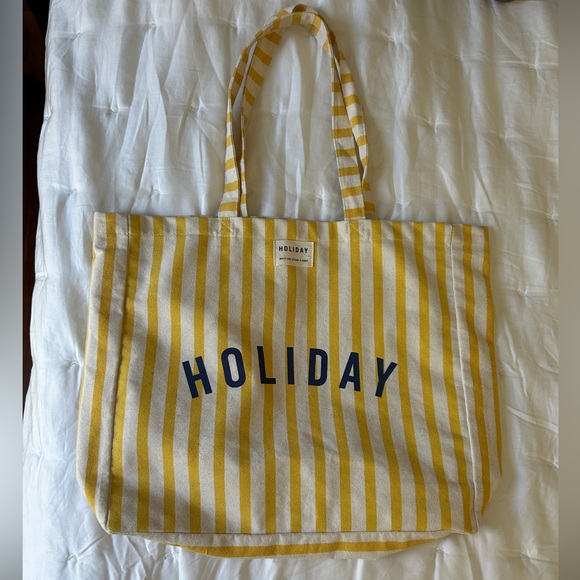 Yellow Striped Holiday x Sezane Tote Bag - Picture 3 of 3